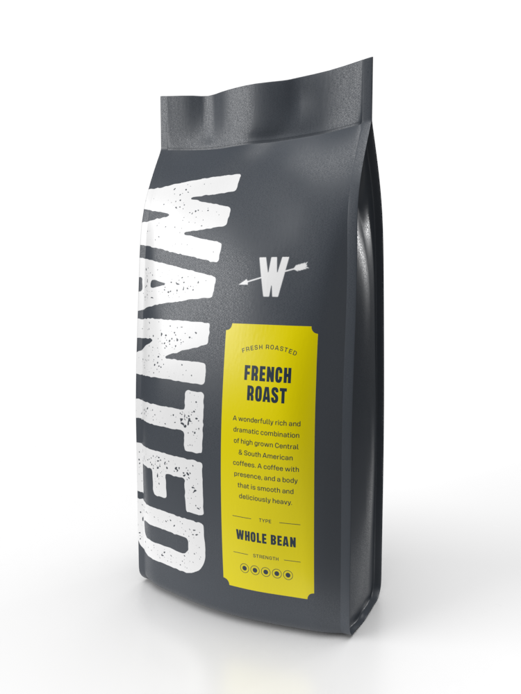 Wanted French Roast coffee beans 1kg — bold and smoky French-style roast, available online in Ireland.
