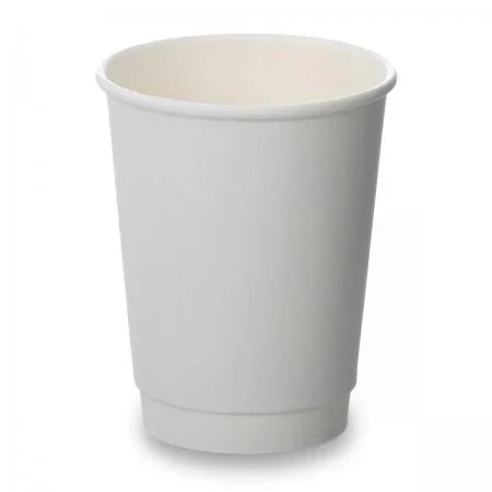 8oz white double wall coffee cups – pack of 500, ideal for hot drinks and takeaway use in Ireland