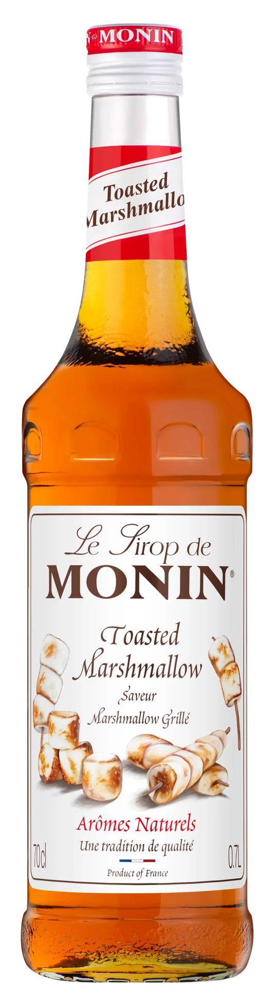 Bottle of Monin Toasted Marshmallow Syrup 70cl – premium flavoured syrup for coffees, hot chocolates, and desserts