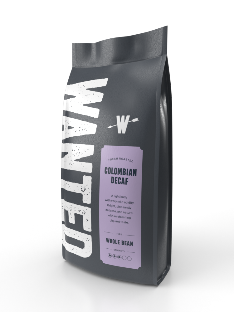 Wanted Decaf Colombian coffee beans 1kg — smooth, caffeine-free Colombian roast, available online in Ireland.